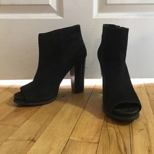 Black suede booties